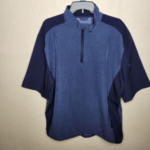 Callaway Mens Blue Heather Blocked Half Zip Golf Pullover XL Water Resistant